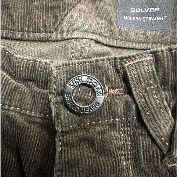 VOLCOM SOLVER 5 POCKET CORDUROY PANTS DARK BROWN SIZE 28 - Picture 8 of 11